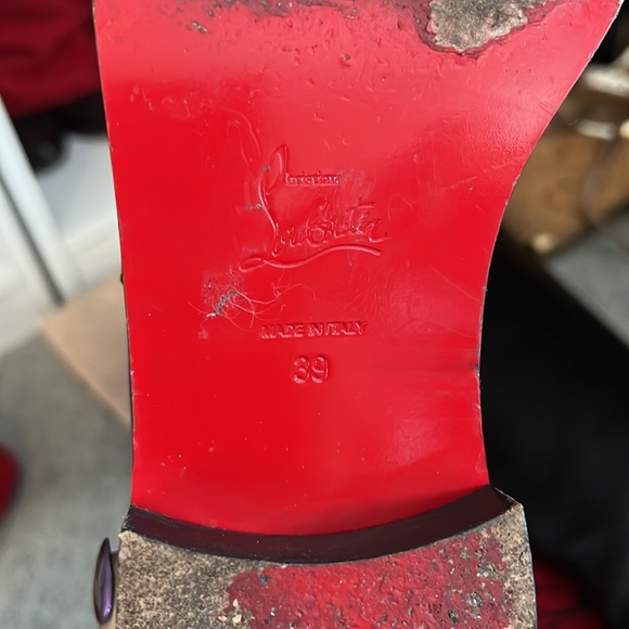 Christian Louboutin size 39 Black Cate Chain-Trimmed Leather Riding Boots - Picture 5 of 6